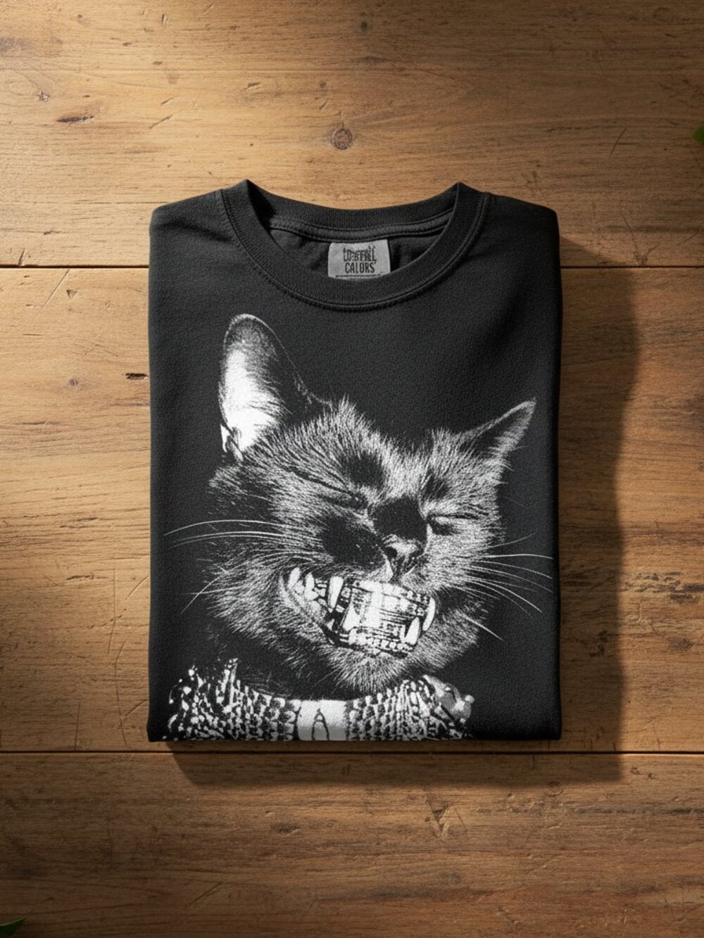 Iced Out Cat Grillz Chain Graphic Tee | Goth Y2K Funny Cat Shirt
